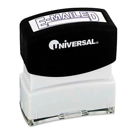 Universal Universal Message Stamp, E-MAILED, Pre-Inked/Re-Inkable, Blue UNV10058***